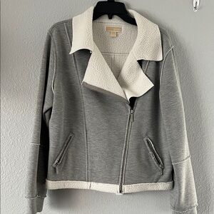 Michael Kors Gray and Cream Teddy Jacket